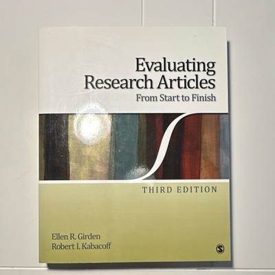 Evaluating Research Articles Third Edition by Girden Kabacoff SAGE Paperback