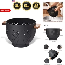 Kitchen Colander Draining Basket 5.5 Quart Mesh Steel Fruit Vegetable Pasta