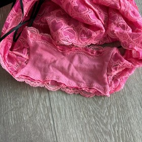 Victoria's Secret Sexy Little Things Womens Pink Lace Halter Neck Bodysuit Sz M