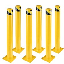 6pcs Safety Bollard Bollard Post Traffic Control Driveway Barrier Parking Pole