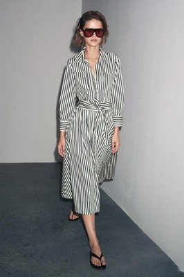 NWT ZARA ZW COLLECTION STRIPED SHIRT DRESS Sz L | eBay