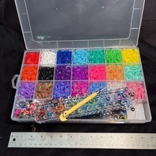 RAINBOW LOOM Rubber Band Bracelet Making Kit With Extra Rubber Bands Used Once!