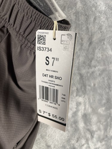 Adidas Pantaloncini Uomo Small Training Grigio Antracite Heat Ready D4T 7" Maglia NUOVI $55 - Foto 4 di 5