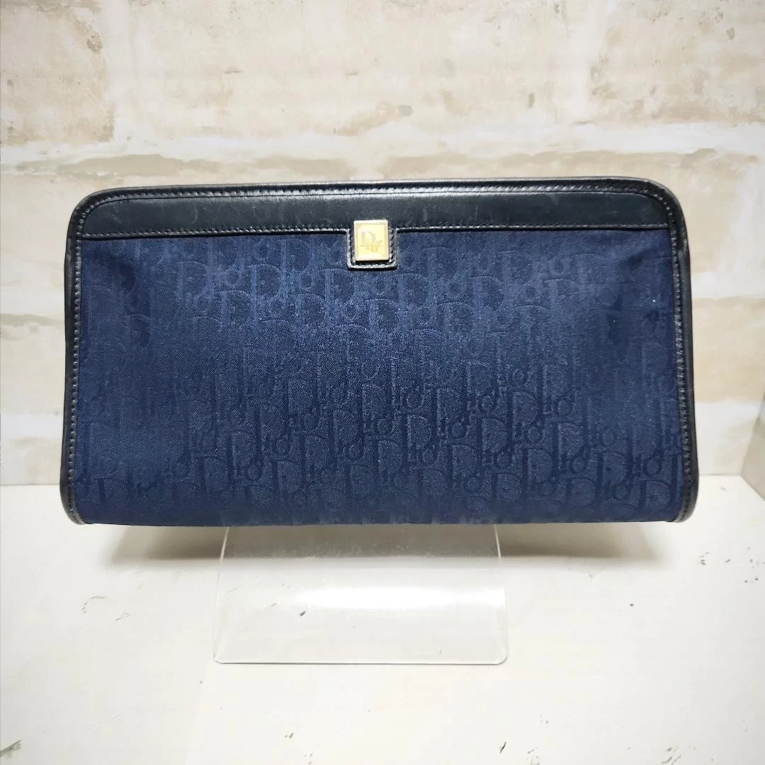 ANCIEN SAC POCHETTE DIOR toile trotteur marine