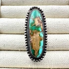Vintage Native American Royston Turquoise Sterling Silver Large Ring Size 6