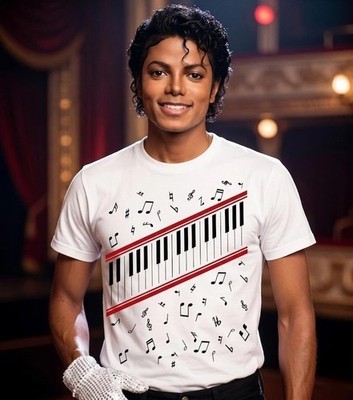 Michael Jackson Beat It Piano Keys T-Shirt, King of Pop Music Tee