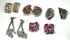 Vintg 5 BSK Hollycrfaft Weiss Judy AB Multicolor Rhinestone Gold Silver Earrings — photo 1