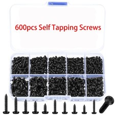 600Pcs M2-M3 Torx Pan Head Self Tapping Screws Small Black round Head Torx Self
