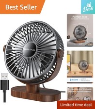 Versatile USB Desk Fan: 3-Speed Quiet Operation  360  Adjustment for Comfort