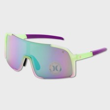 Hurley Semi-Rim Shield Polarized Sunglasses NWT Lime / Multi - 49187-SUN3