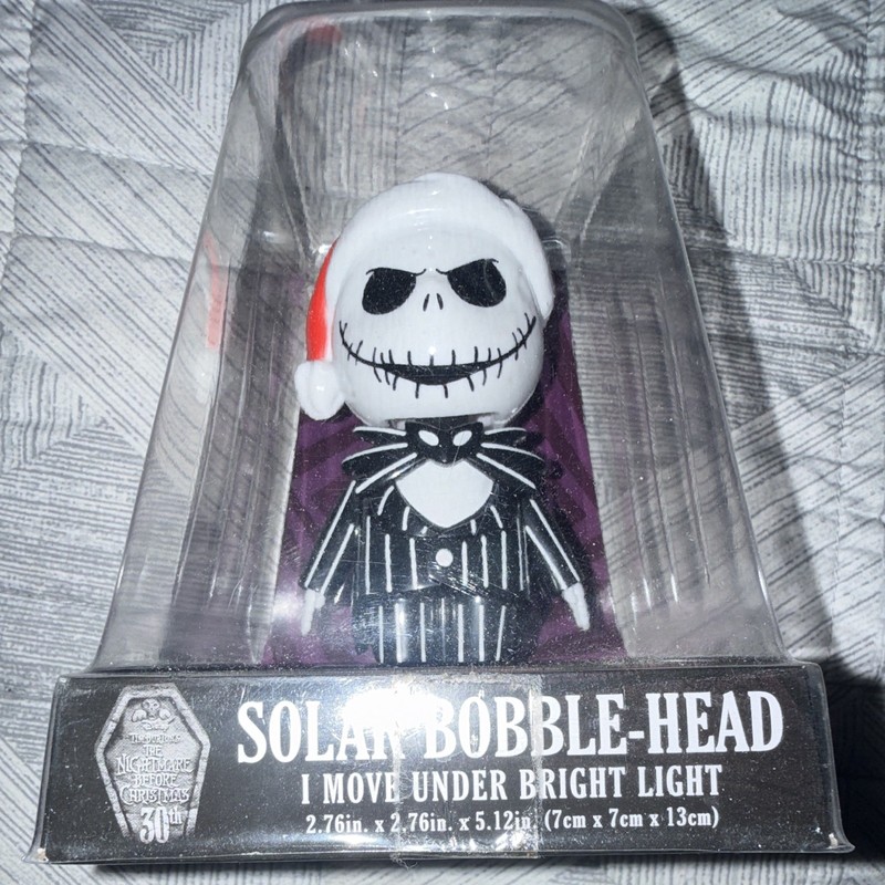 Disney Nightmare Before Christmas Jack Skellington Solar Bobble-Head Figure