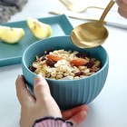 1 Set Ceramic Plate and Bowl Dessert Storage Container Tableware (Sky-blue)