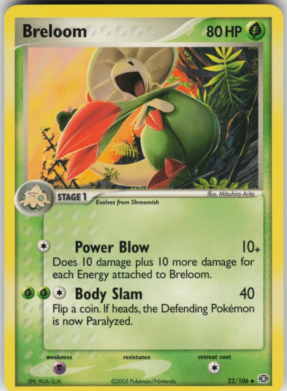 Pokemon TCG Breloom 22/106 Emerald Uncommon card Normal NM