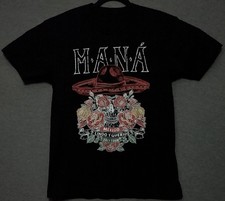 Mana Mexico Lindo Y Querido 2023 Tour Medium Black Band T-Shirt 19" W X 27.5" L
