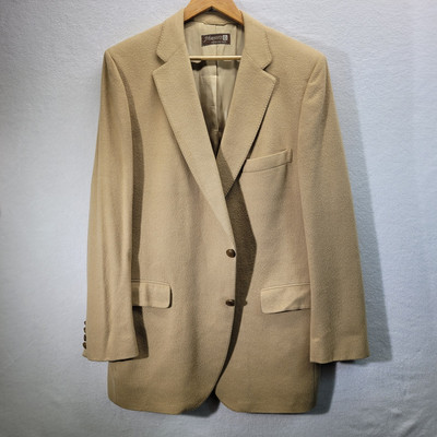 Vintage LANVIN Mens Brown CAMEL HAIR Classic Fit Sport Coat Blazer Jacket  48