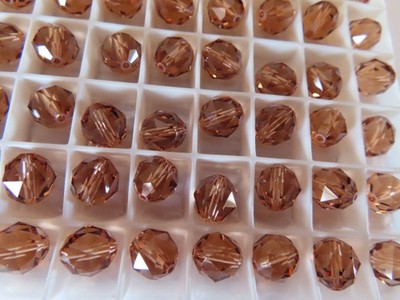 24 Swarovski Crystal faceted beads 8mm Light Smoked Topaz. #5025
