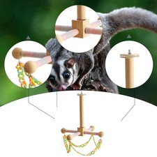 Interactive Spinning Parakeet Toy Wooden Exercise Swing Parrot Toy Enrichment