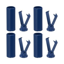 4Set Metal Shoe Lace Tips Shoelace Head Cylindrical Tips Cords End Navy Blue