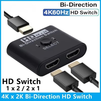 4K X 2K HDTV Switch Bi-Direction 2 Ports HDTV Splitter Switch For TV Projector