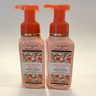 NEW Bath Body Works x Vera Bradley Peach Blossom & Nectar Foaming Hand Soap Lot