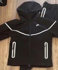 Nike Tech Fleece Full Zip Windbreaker Hoodie Jacket Black/Grey, Size M
