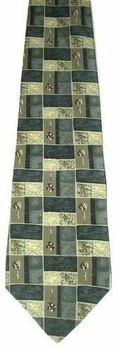 Cravatta collo uomo George Machado Zylos 100% seta blu panna grigio 55,5" - Foto 4 di 5