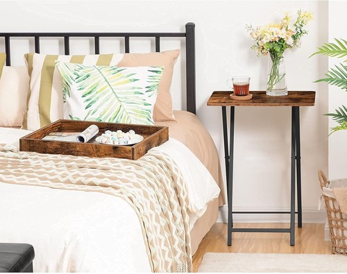 HOOBRO TV Tray Table Folding Table w/ Removable Serving Tray Portable End Table - Picture 6 of 9