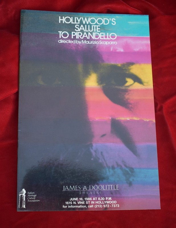 HOLLYWOOD SALUTE TO PIRANDELLO NINA FOCH tribute ONE NIGHT Souvenir Program Book