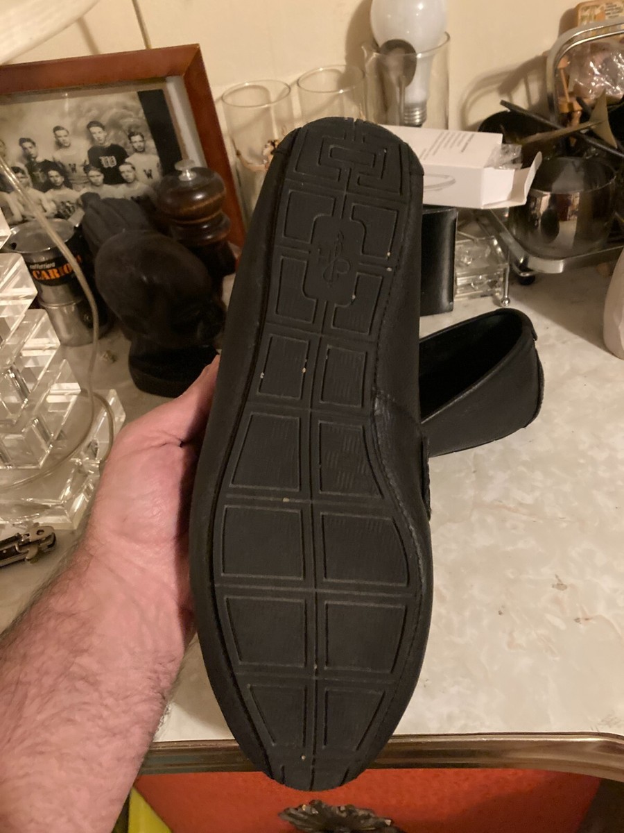 Cole Haan Black Leather Horse-bit Slip On Driving Loafers  display picture 2