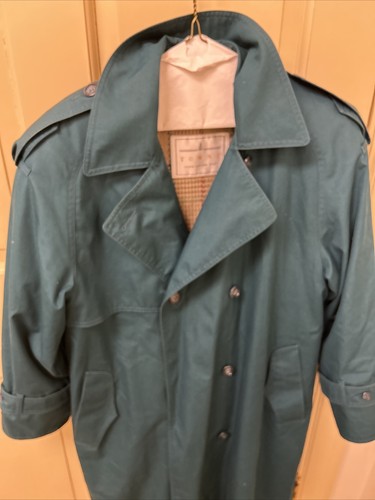 London Fog Vintage Trench Coat removable Lining Green Women’s Jacket Medium - Picture 9 of 9