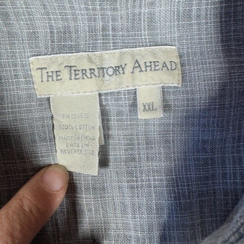 The Territory Ahead Button Down Shirt Mens 2XL XXL Light Gray Textured - Picture 4 of 9