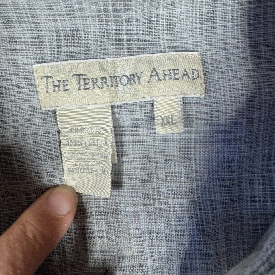 The Territory Ahead Button Down Shirt Mens 2XL XXL Light Gray Textured - Image 4 of 4