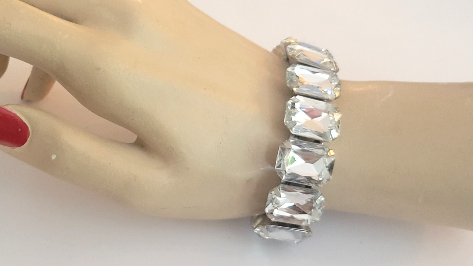 Sparkling Rhinestone Large Emerald Cut  Rectangle… - image 3