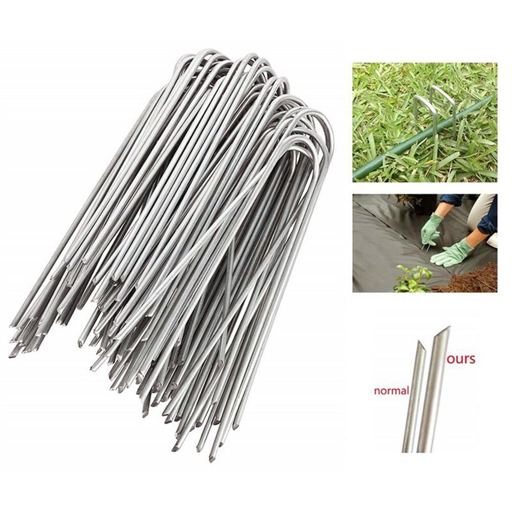 U Shaped Nail Pins Garden Netting Pegs Stakes for Grass Barrier & Fly