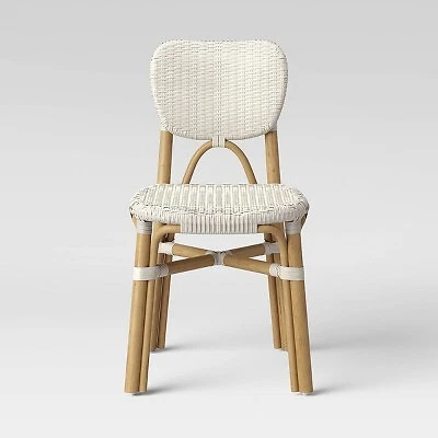 Threshold open weave wicker chair sales
