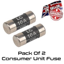 2 x LC10 10 Amp Cartridge Fuse BS1361 Consumer Distribution Board *UK Seller*