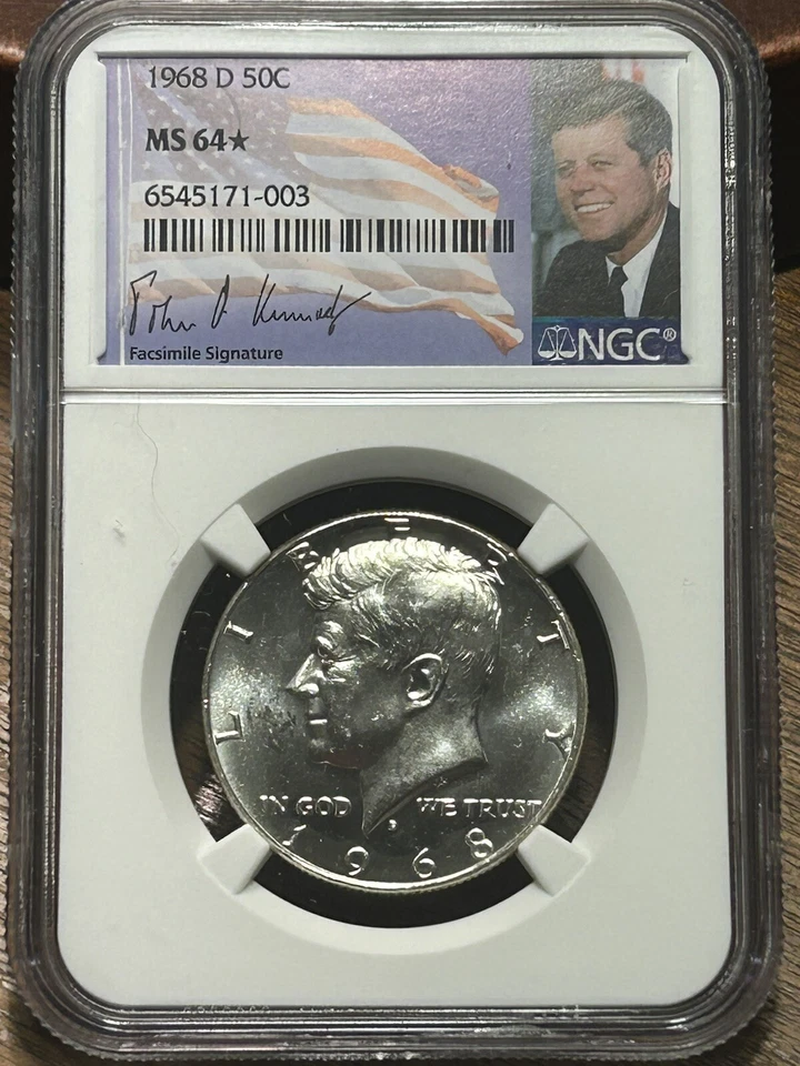 1968 D NGC MS64  (STAR )KENNEDY HALF DOLLAR 40% SILVER BUSINESS STRIKE 50C - Image 2 of 4