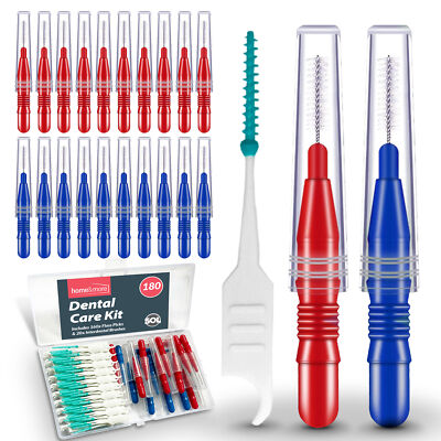 180 Interdentalbürsten Sticks Picks blau rot Zahnseide Zähne Zahn Zahnstocher