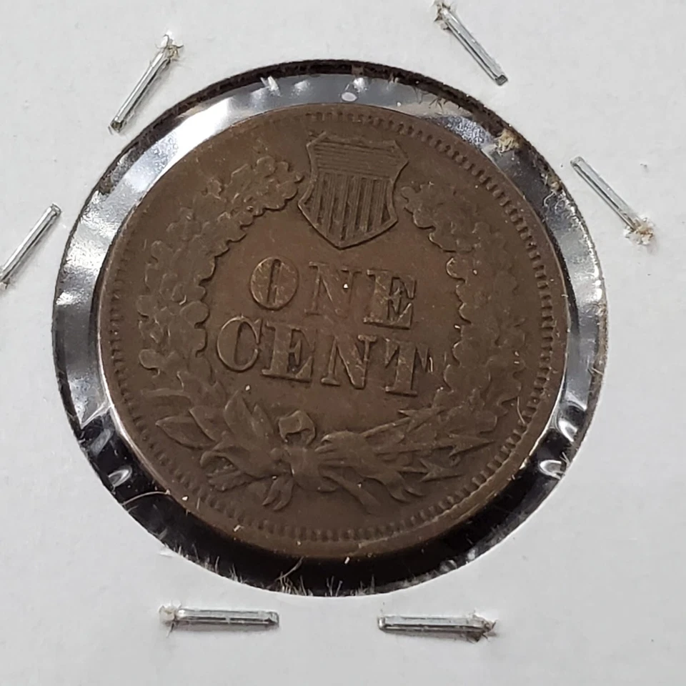 1866 P 1c Copper Nickel Indian Small Cent Penny Coin FS-303 VG Variety - Image 3 of 4