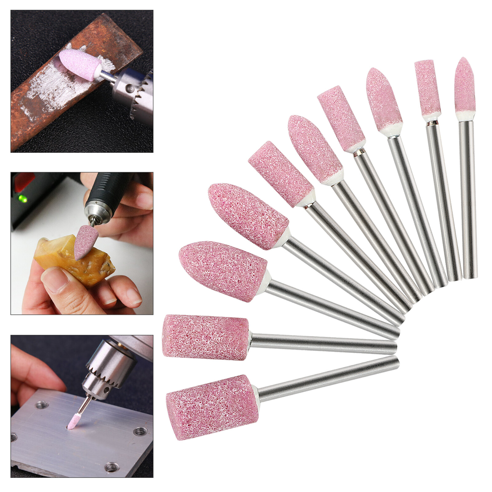 50PCS 4mm-10mm Polishing Grinding Wheel Bits Set 3mm Shank For Drill Rotary Tool