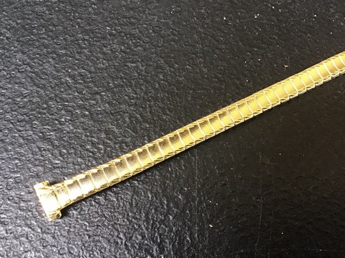 Ladies Speidel Twist O Flex 8MM Watch Band Gold Tone NOS 738/33 XL - 第 3/8 張圖片