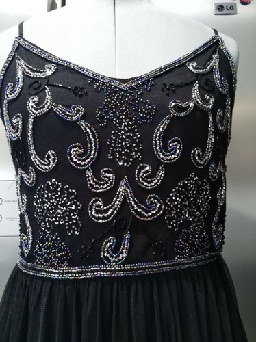 ❤️NEW❤️BOOHOO 12 M black sequin beaded long maxi evening dress SOFT STRETCH - Picture 7 of 12