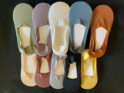 10 Pair Women's Invisible socks no slip grip at heel great feel 10 colors cotton