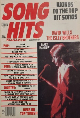 Song Hits Magazine Berry Manilow David Wills The Isley Brothers December 1975