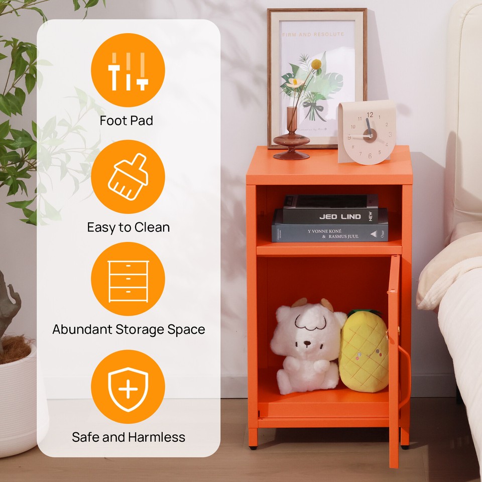 Night Table Lockable End Table Coffee Table Metal Locker Bedside ...