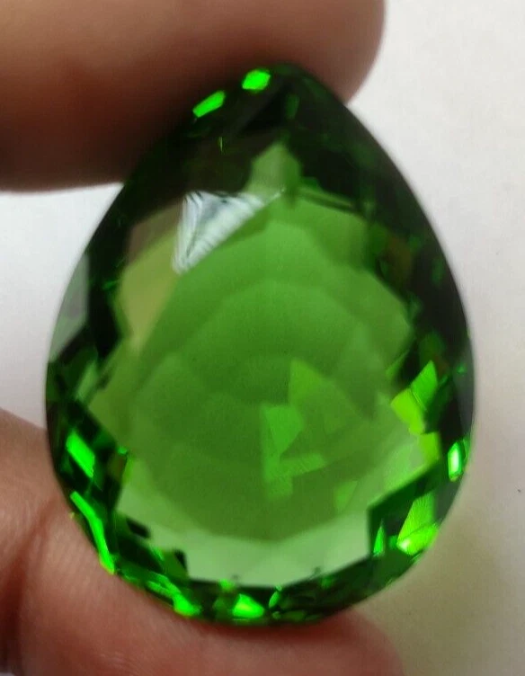 AAA+ Large Green Moldavite 73.80 Ct. Impact Tektite Pear Cut Loose Gemstone Gift - Image 3 of 4