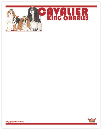 Cavalier King Charles Printable Stationery, Writing Paper, 8.5" x 11" 25 Sheets - Picture 1 of 1