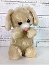 Vintage Stuffed Plush Easter Bunny 9" pink pompom nose floppy ears