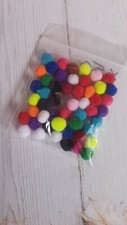 Bag Of Craft Pom Poms SMALL 1cm ~50 kids arts & crafts trimming sewing 
