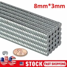 Super Strong N52 Rare Earth Neodymium Magnet Disc for Fridge 8mm x 3mm